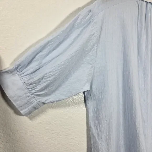 Pomander Place "Lizzie" Sky Blue Coverup Dress, Med Cotton, V-Neck tunic - Picture 6 of 10